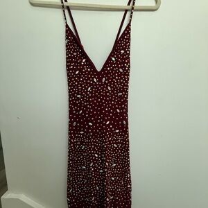 Hot Miami Styles Red Spaghetti Strap Mini Dress for Cocktail